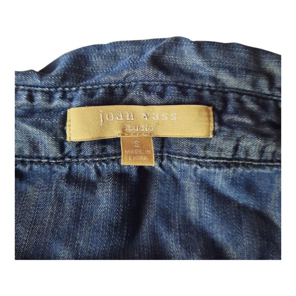 Joan Vass Denim Blue Button-Up Tunic - Picture 2 of 3